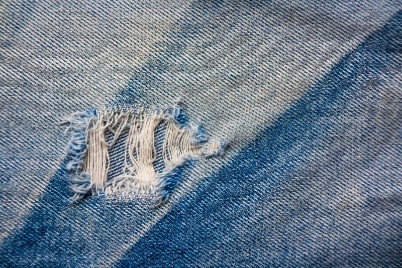 Blue Denim Jean Ripped Destroyed with Seam Texture and Background ...