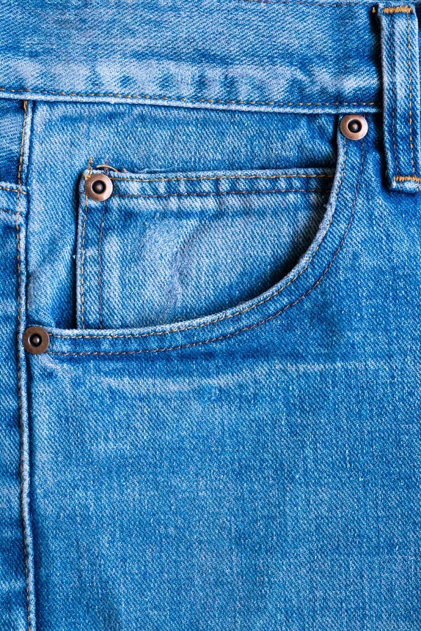 Blue Denim Jeans Back Pocket Isolated on White Stock Image - Image of ...