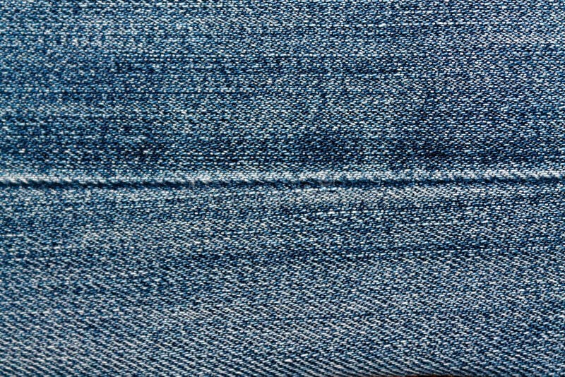 Blue Denim Macro Texture with Seam for Jeans Background Stock Photo ...