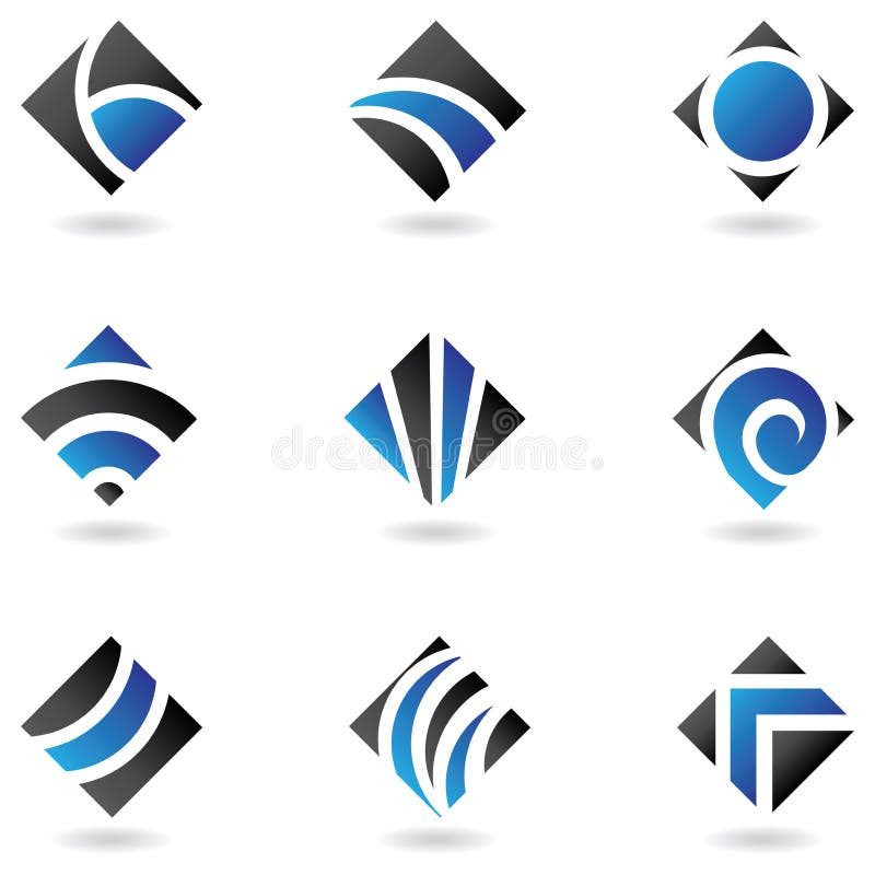 Blue logos to go with your company name. Blue square logo vectors