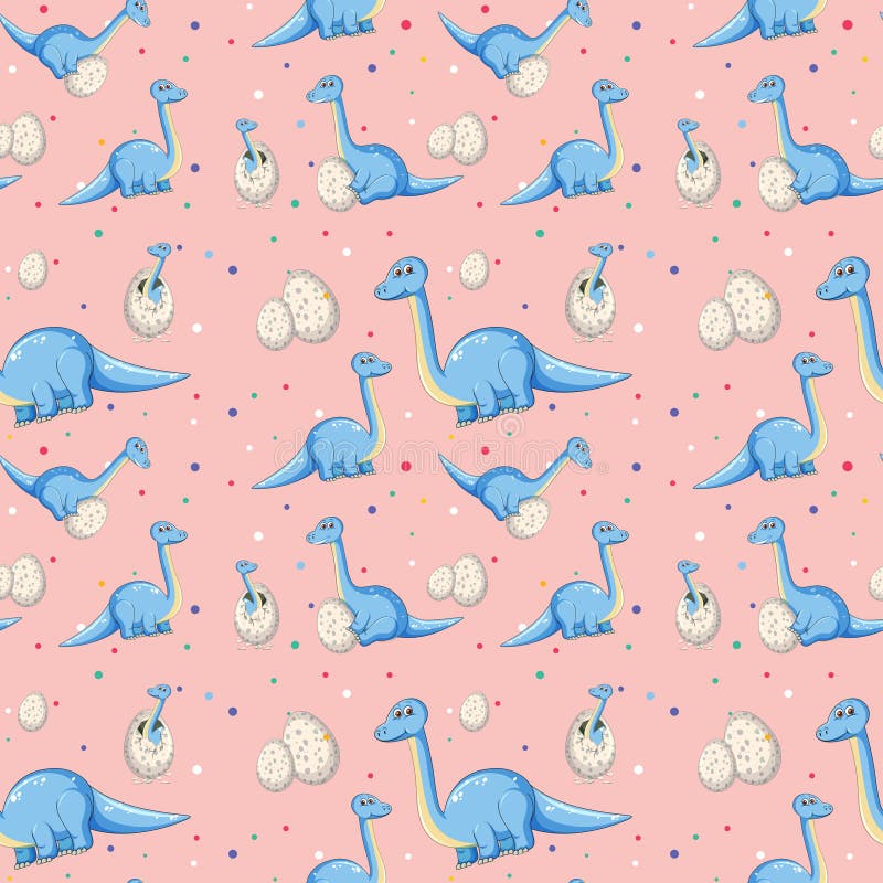 Blue dinosaur on seamless pattern royalty free illustration Blue dinosaur on seamless pattern royalty free illustration