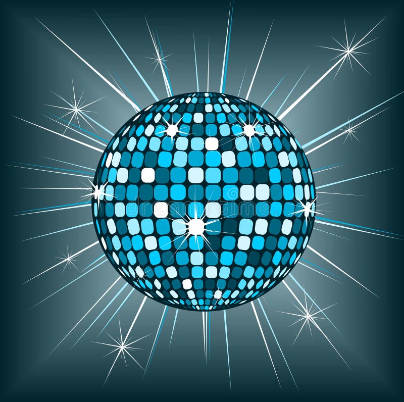 Blue disco ball stock vector. Illustration of illustration 22915934