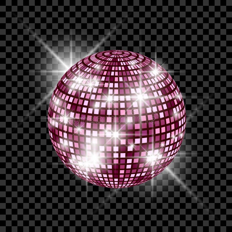 Blue Disco Ball Isolated on a Transparent Background. Vector EPS 10 Illustration Stock Vector