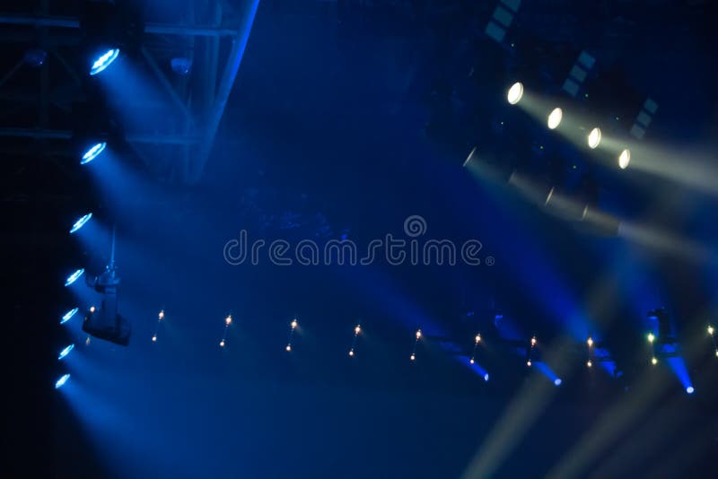 Blue disco lights stock photo. Image of audience, lighting 95862094