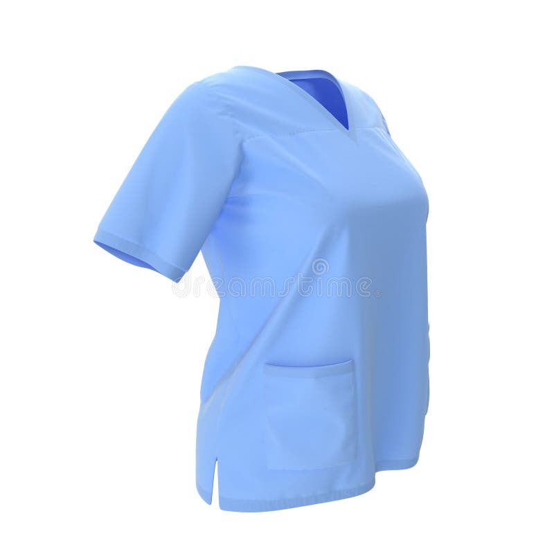 Blue Doctor Uniform T Shirt For Woman Isolated On White No People 3d Illustration Stock Illustration Illustration Of Coat Professional