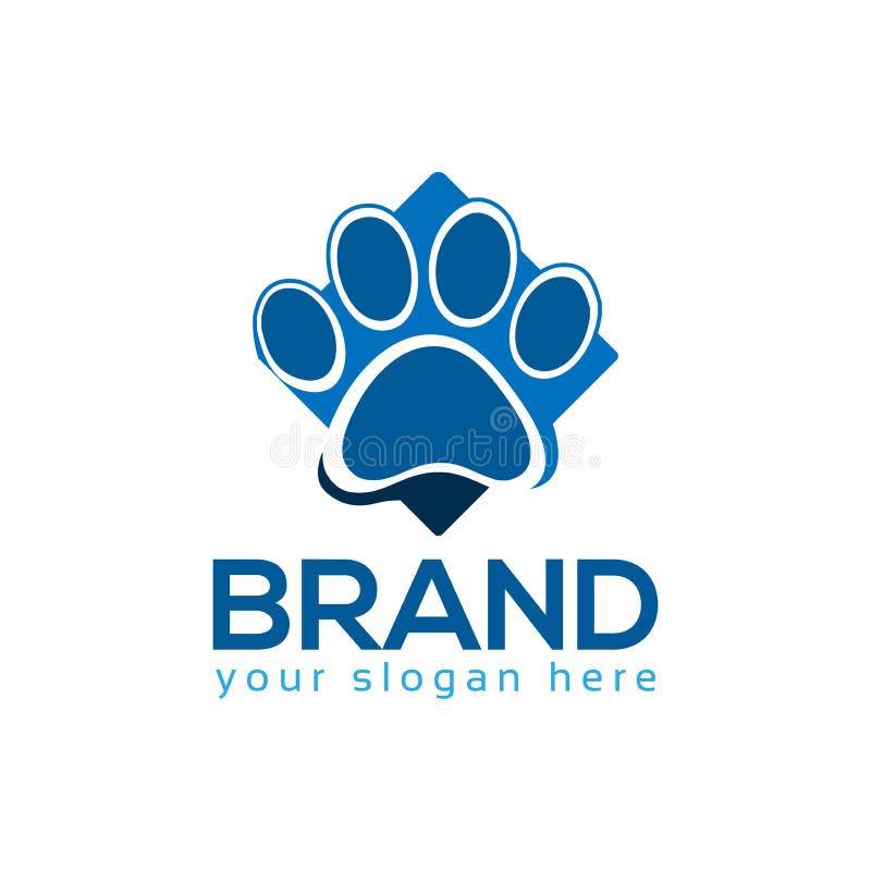 Blue dog paws, logo vector vector illustration Blue dog paws, logo vector vector illustration