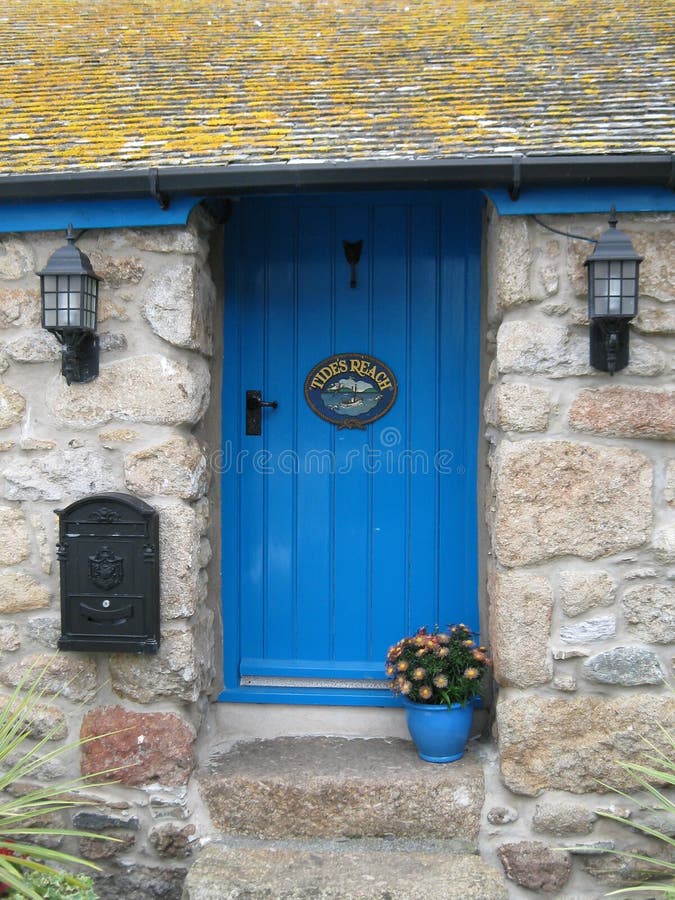 Blue Cottage Door Editorial Image Image Of British 100746540