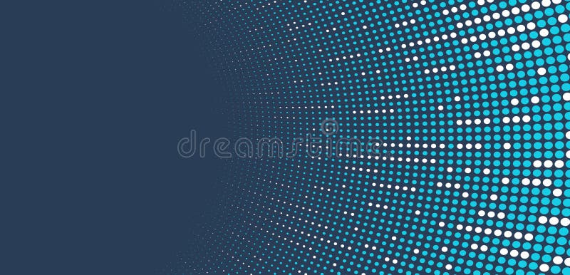 Blue dots in 3D perspective vector abstract background, multimedia internet information theme, wave stream of science technology vector illustration