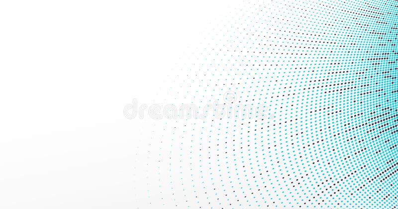 Blue dots in 3D perspective vector abstract background, multimedia internet information theme, wave stream of science technology vector illustration