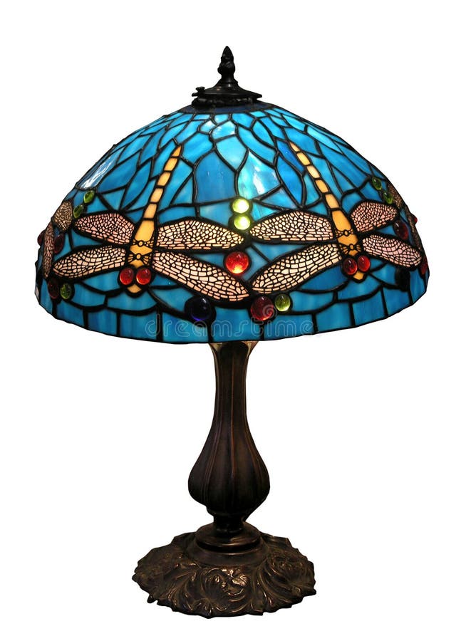 Blue Dragonfly Glass Lampshade Stock Image Image of stone, lamp 3687343