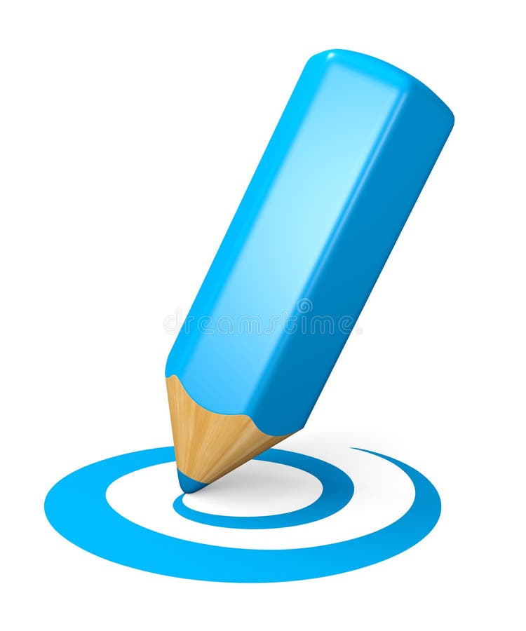 Blue Drawing Pencil Concept Stock Illustration Illustration of