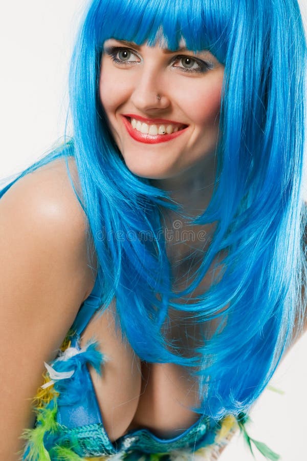 Blue dress and wig