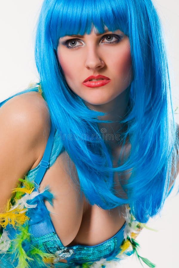 Blue dress and wig