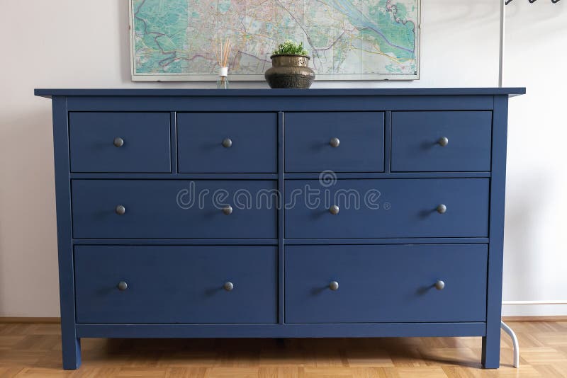 Blue Dresser In Room Stock Image Image Of House Bureau 153868759