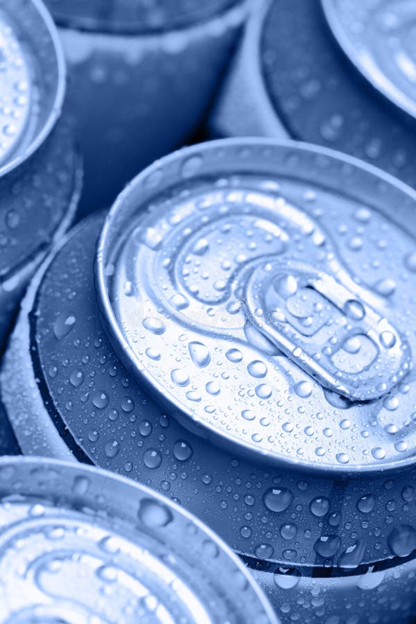 Blue drinking cans stock photo. Image of beer, carbonated 13189018