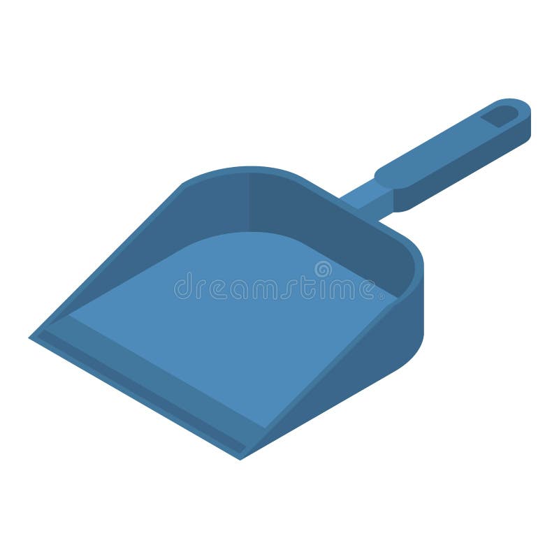 Blue dustpan icon, isometric style stock illustration