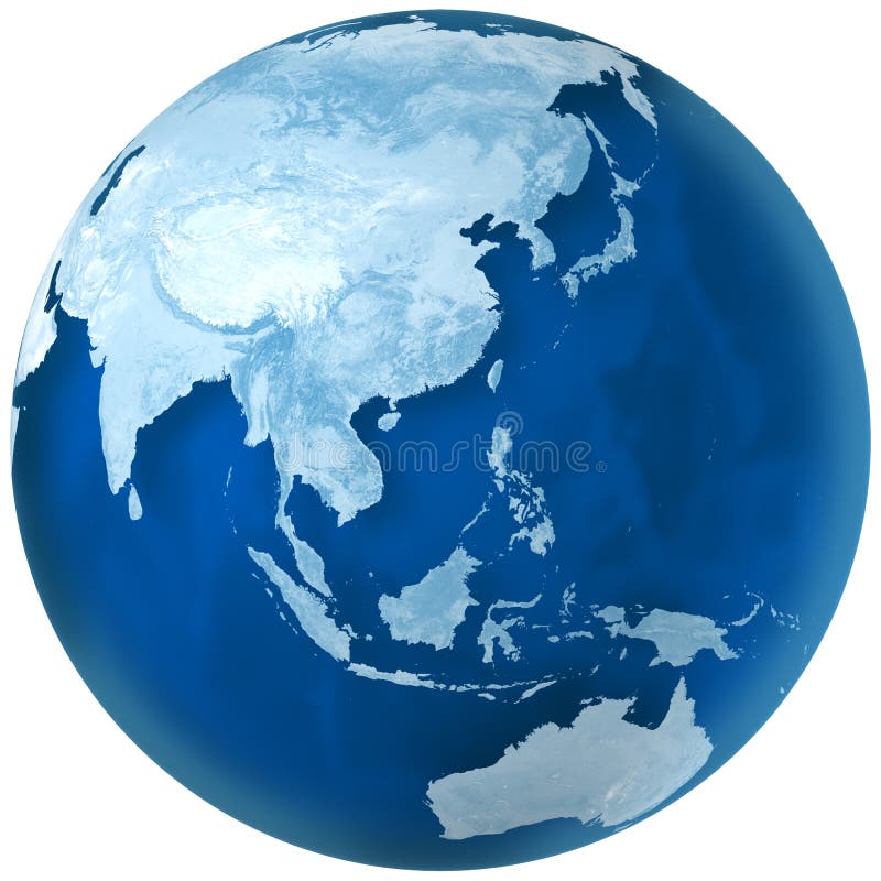 Blue Earth Asia and Australia stock illustration Blue Earth Asia and Australia stock illustration