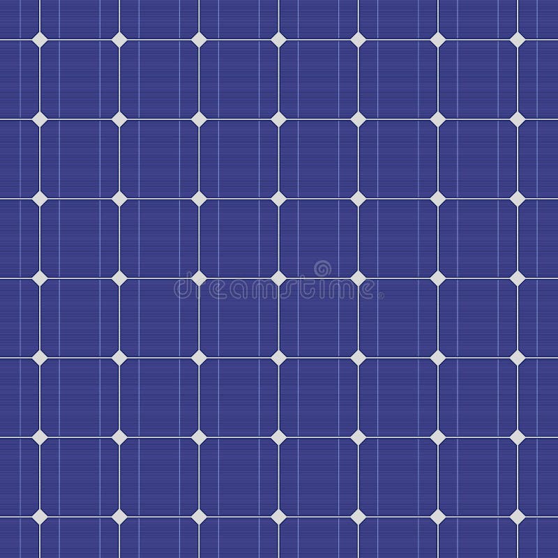 Blue electric solar panel seamless pattern. Vector stock illustration