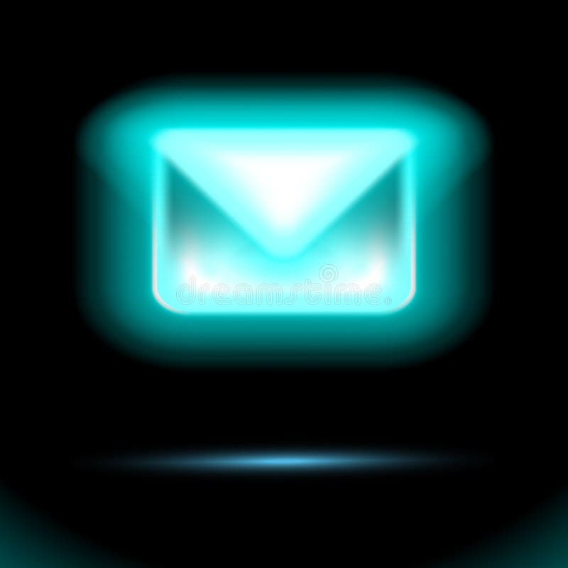Blue email Icon, glowing Neon lamp, New incoming message, sms. Envelope isolated sign design on black background. Mail delivery royalty free illustration Blue email Icon, glowing Neon lamp, New incoming message, sms. Envelope isolated sign design on black background. Mail delivery royalty free illustration