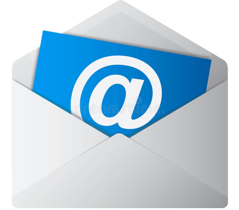 Blue email symbol stock illustration. Image of computer 17303835