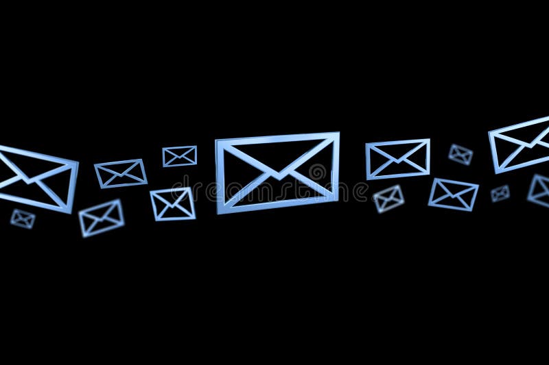 Blue Email symbol displayed on a color background - 3D rendering royalty free stock photos