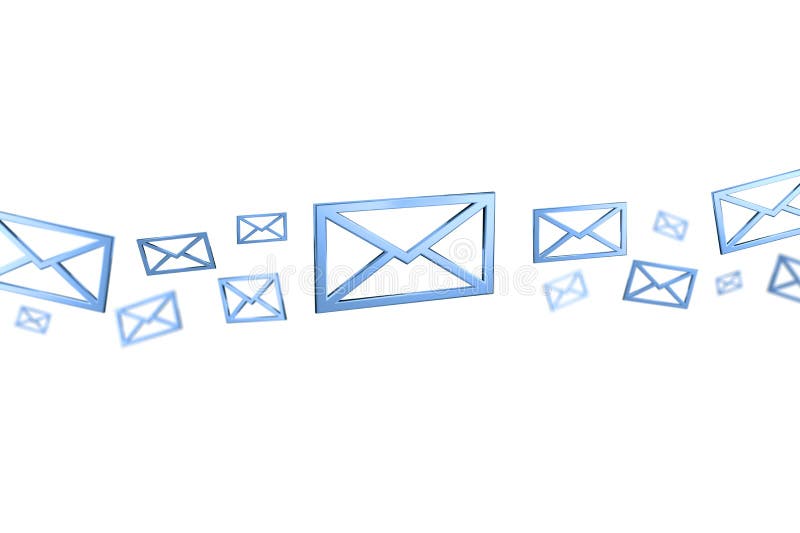 Blue Email symbol displayed on a color background - 3D rendering royalty free stock photo