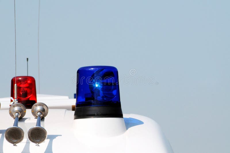 Blue Emergency Vehicle Lighting Stock Image Image of alarm, white