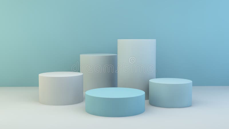 Blue empty product display platform stock illustration