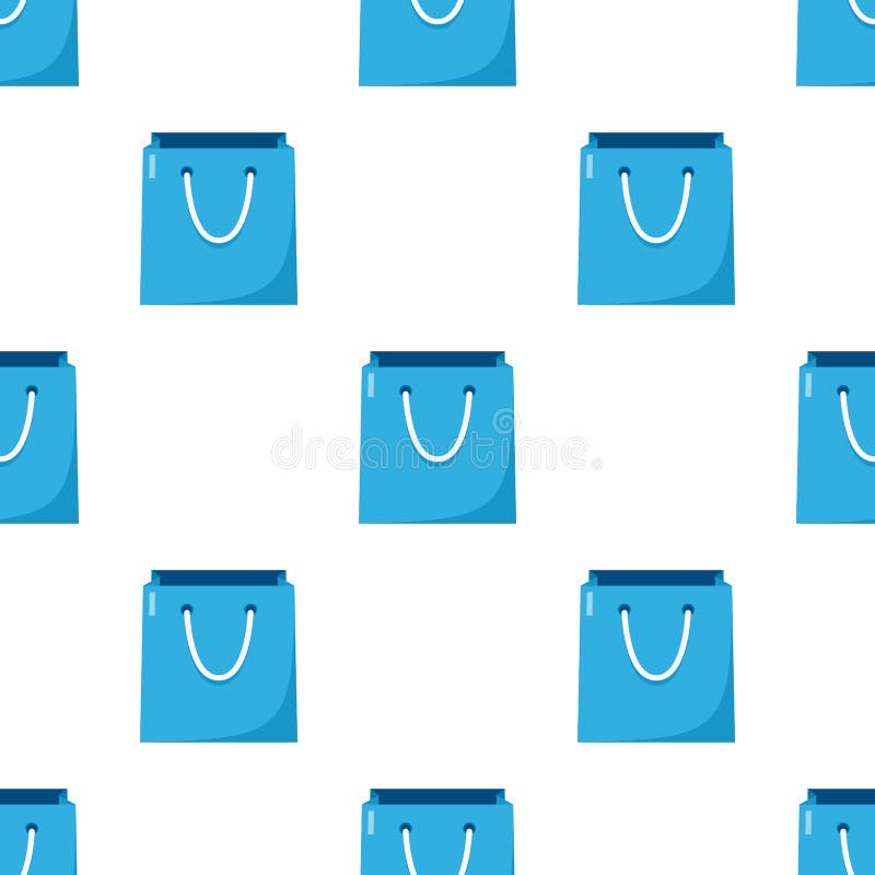 Blue Empty Shopping Bag Seamless Pattern stock illustration Blue Empty Shopping Bag Seamless Pattern stock illustration