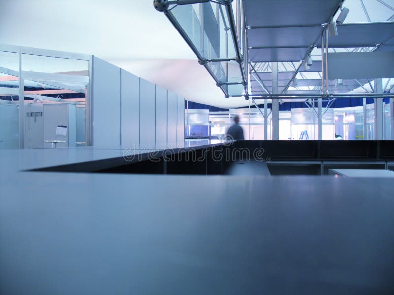 Blue exhibition info desk. Still unbranded: the exhibition info desk Blue exhibition info desk. Still unbranded: the exhibition info desk
