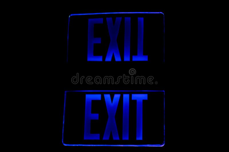 Gebeurt Stun zeker Blue Exit Sign stock photo. Image of road, gone, signage - 176148910