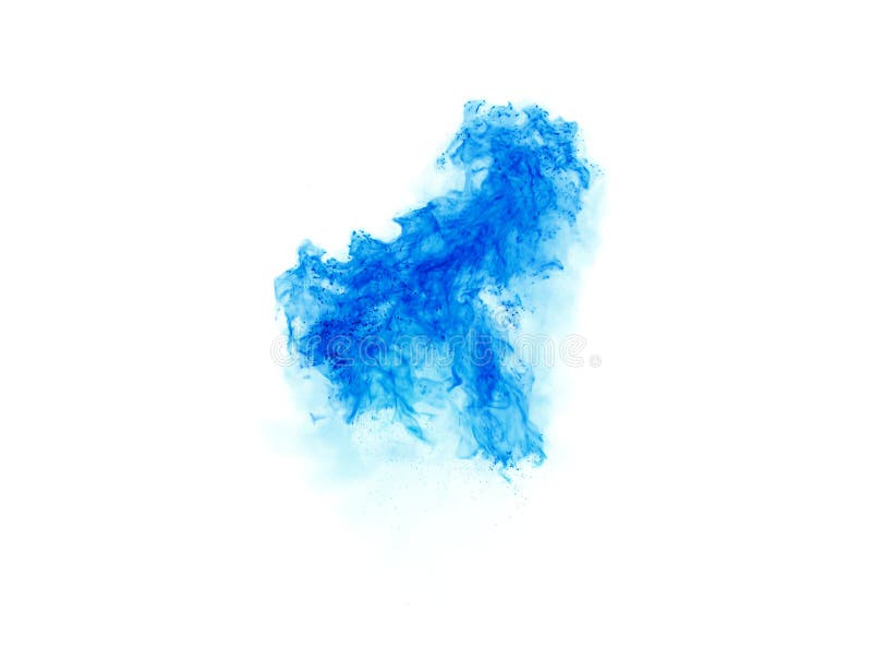 Blue Explosion Isolated On White Background Stock Photo - Image of
