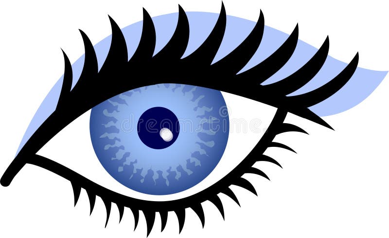 Estilizado ilustraciones de azul ojo azul ojo sombra.