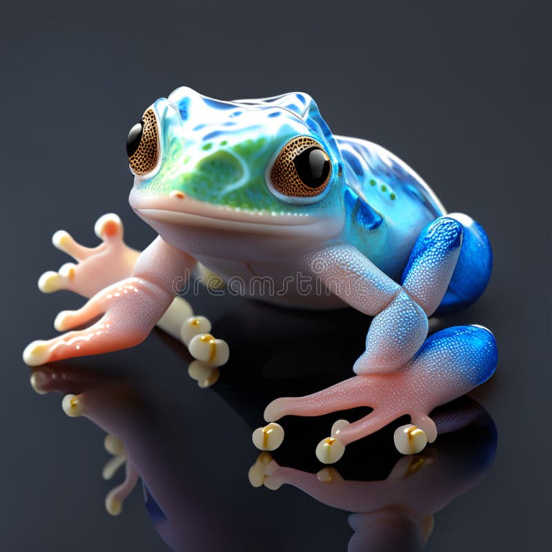 Blue-eyed Tree Frog (Litoria Caerulea) Generative AI Stock Illustration