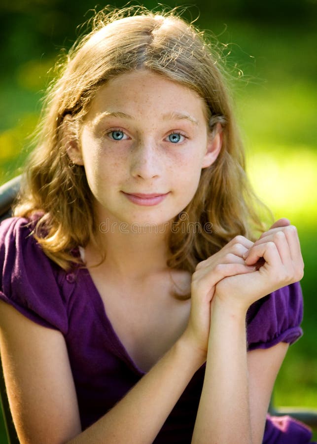 Blue eyes and freckles royalty free stock images