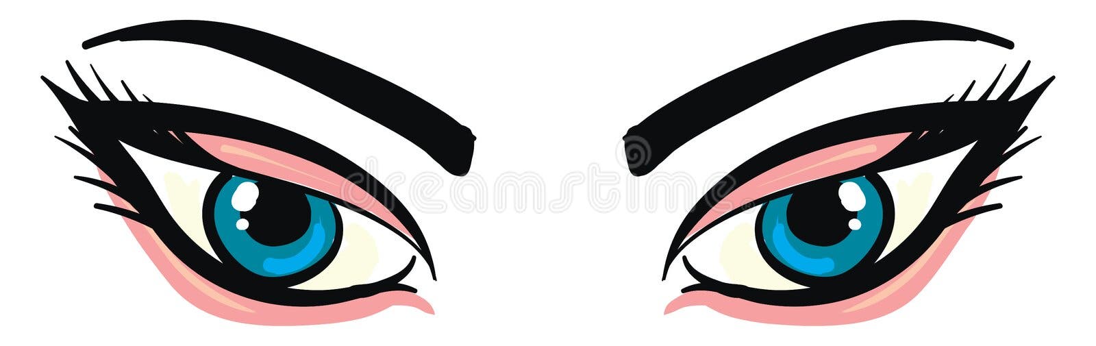 Happy Anime Face. Manga Style Big Blue Eyes, Little Nose And Kawaii Mouth.  Hand Drawn Vector Illustration. Royalty Free SVG, Cliparts, Vectors, and  Stock Illustration. Image 149218028.