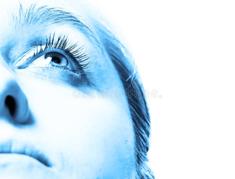Blue face stock image. Image of head, eyelid, focus, female - 5126869
