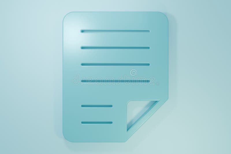 Blue File document icon isolated on blue background. Checklist icon. Business concept. Minimalism concept. 3D render stock illustration