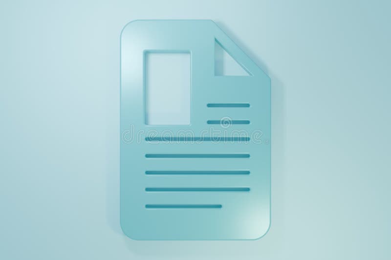 Blue File document icon isolated on blue background. Checklist icon. Business concept. Minimalism concept. 3D render royalty free illustration