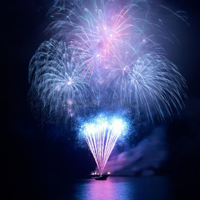 Blue fireworks stock image. Image of holiday, explosion 41051177