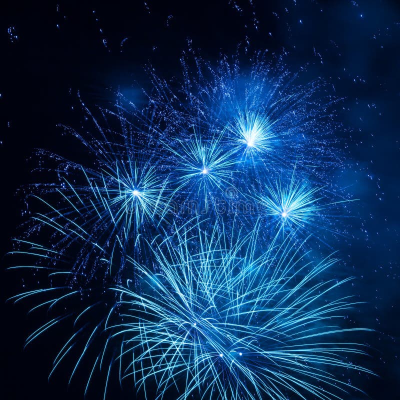 Blue fireworks background stock image. Image of newyear 1650469