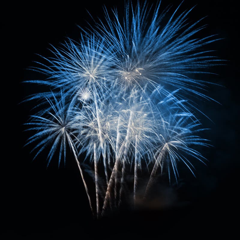 Blue fireworks stock image. Image of holiday, explosion 41051177