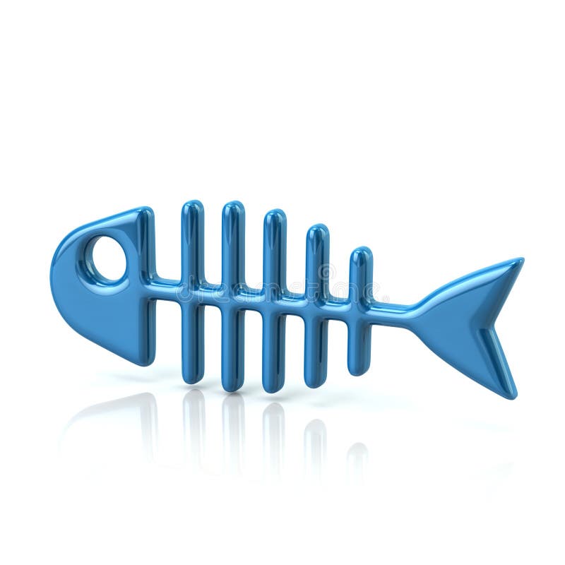 Blue fish bone stock illustration. Illustration of head 71221059