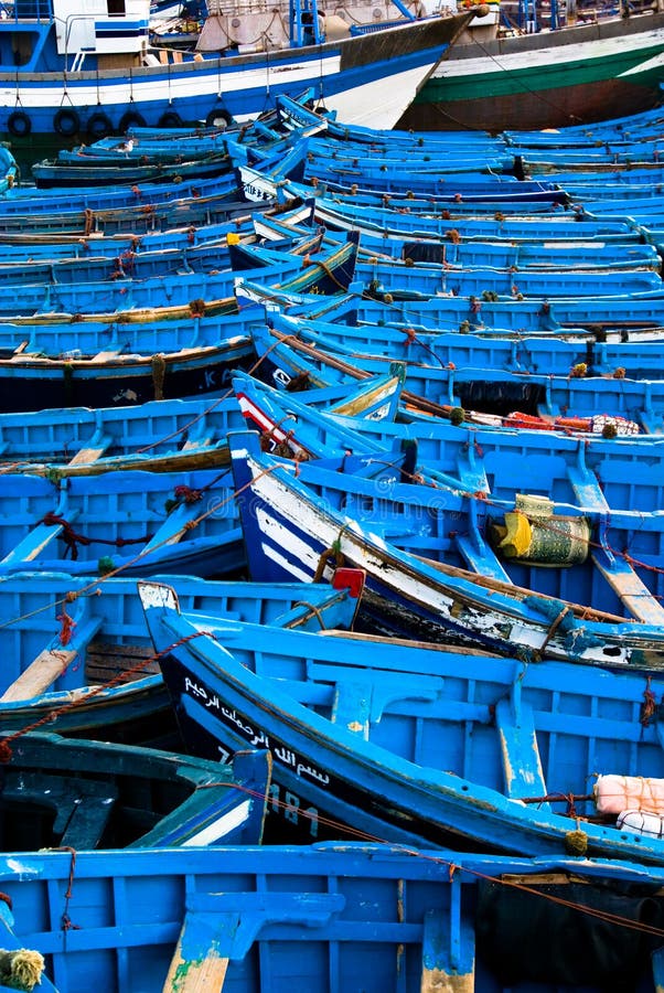 Blue Fishing boats