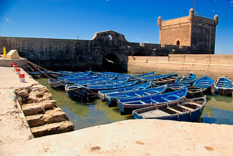 Blue Fishing boats