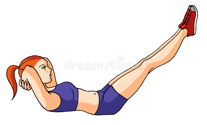 Blue Fitness girl 02 royalty free illustration