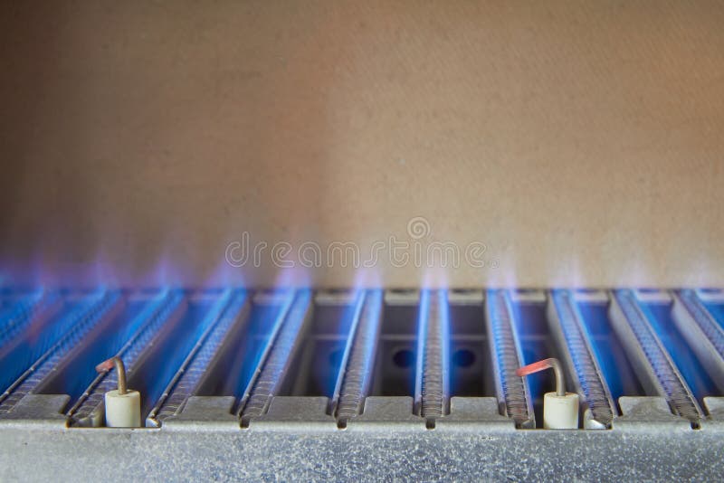 Gas Flame Inside of the Gas Boiler Stock Image Image of home, color