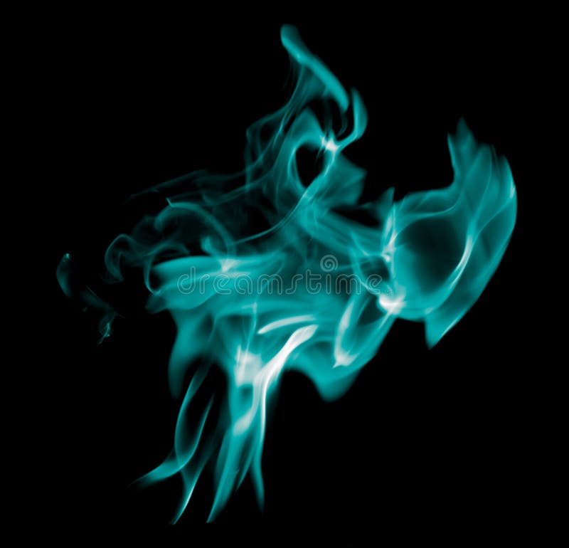 Blue Flame of Fire on a Black Background Stock Photo Image of power