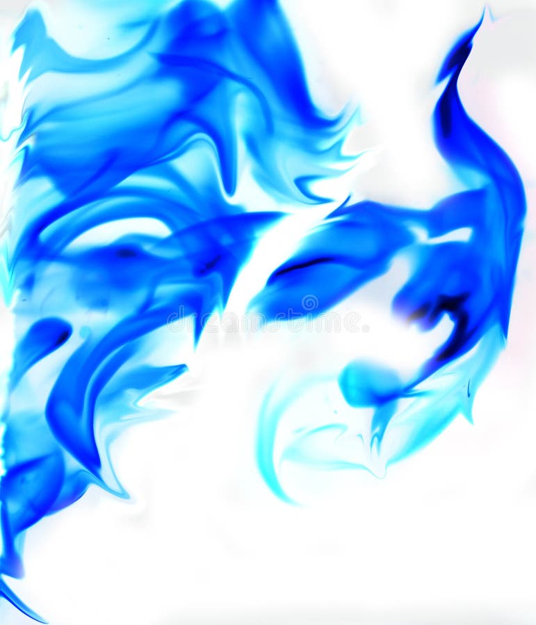 Blue Flame Fire on a White Background Stock Image Image of warm