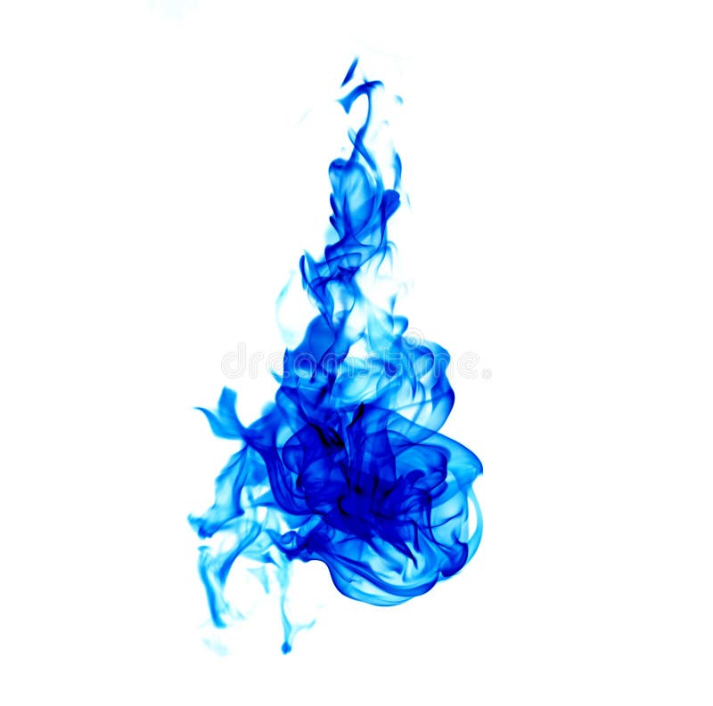 Blue Fire Flames White Background